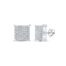 Load image into Gallery viewer, 10K White Gold Elegant Stud Earrings with Diamond with Elegant Styling - Splendid Jewellery