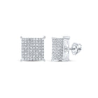 10K White Gold Elegant Stud Earrings with Diamond with Elegant Styling - Splendid Jewellery
