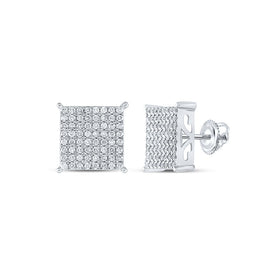10K White Gold Elegant Stud Earrings with Diamond with Elegant Styling - Splendid Jewellery