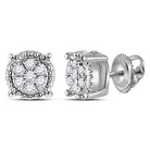 10K White Gold Diamond Stud Earrings 1/10 Cttw - Splendid Jewellery