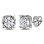 10K White Gold Diamond Stud Earrings 1/10 Cttw - Splendid Jewellery
