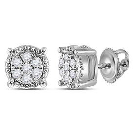 10K White Gold Diamond Stud Earrings 1/10 Cttw - Splendid Jewellery