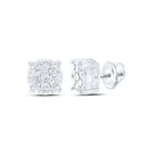 10K White Gold Diamond Stud Earrings 1/10 Cttw - Splendid Jewellery