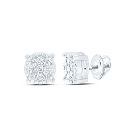 10K White Gold Diamond Stud Earrings 1/10 Cttw - Splendid Jewellery