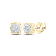 Load image into Gallery viewer, Round Diamond Earrings in 10K Yellow Gold with Fine Detail - Splendid Jewellery