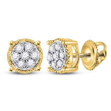 Load image into Gallery viewer, Round Diamond Earrings in 10K Yellow Gold with Fine Detail - Splendid Jewellery