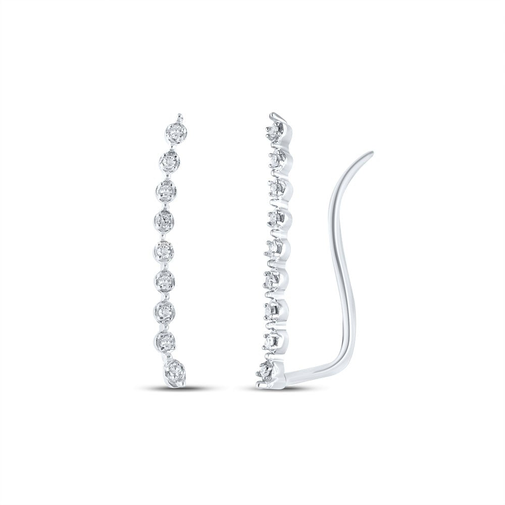 10K White Gold Gift - Ready Diamond Earrings Gift Edition - Splendid Jewellery