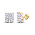 Diamond Cluster Earrings with Natural Sparkle with Fine Detail - Splendid Jewellery