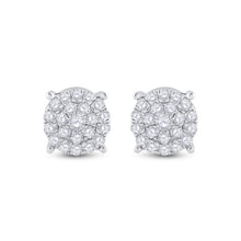 Load image into Gallery viewer, 10K White Gold Diamond Earrings for Everyday Wear with Natural Sparkle - Splendid Jewellery