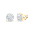 10K Yellow Gold Gift - Ready Diamond Earrings with Elegant Styling - Splendid Jewellery