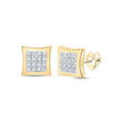 10K Yellow Gold Round Diamond Earring 1/12 Cttw - Splendid Jewellery