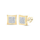 10K Yellow Gold Round Diamond Earring 1/12 Cttw - Splendid Jewellery