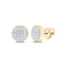 Load image into Gallery viewer, 10K Yellow Gold Round Diamond Circle Cluster Stud Earrings 1/12 Cttw - Splendid Jewellery