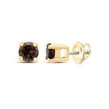 Load image into Gallery viewer, 10K Yellow Gold Brown Diamond Stud Earrings 1/4 Cttw - Splendid Jewellery