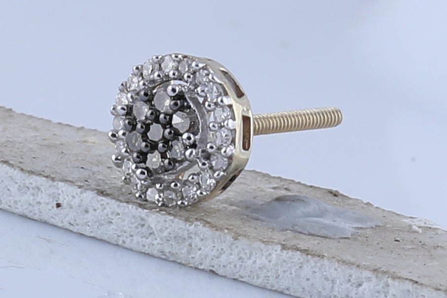 Brown Diamond Stud Earrings with Natural Sparkle - Splendid Jewellery