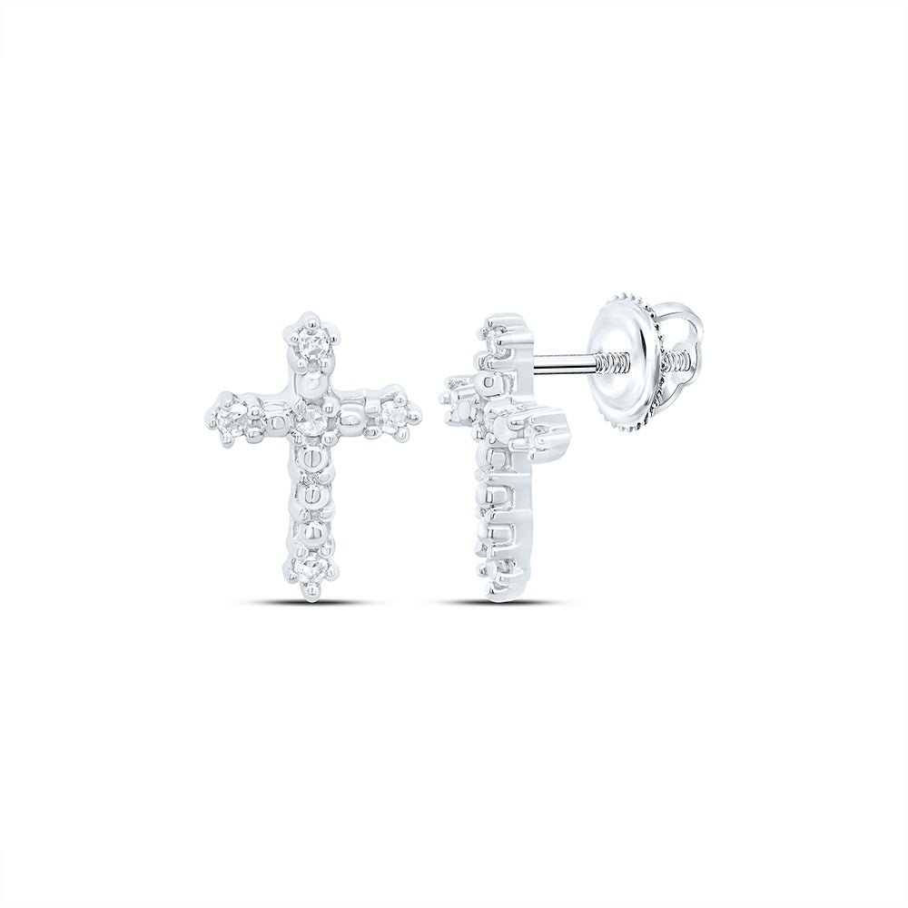 Diamond Earrings in 10K White Gold with Elegant Styling - Splendid Jewellery