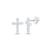 Load image into Gallery viewer, Diamond Earrings in 10K White Gold with Elegant Styling - Splendid Jewellery