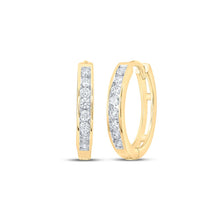 Load image into Gallery viewer, 14K Yellow Gold Modern Diamond Earrings with Natural Sparkle - Splendid Jewellery