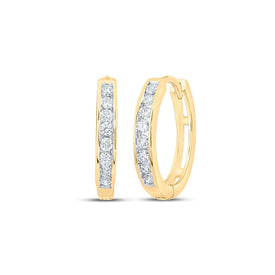 14K Yellow Gold Modern Diamond Earrings with Natural Sparkle - Splendid Jewellery