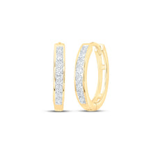 Load image into Gallery viewer, 10K Yellow Gold Round Diamond Hoop Earrings Gift Edition - Splendid Jewellery