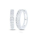 10K White Gold Diamond Hoop Earrings 1 Cttw Gift Edition - Splendid Jewellery