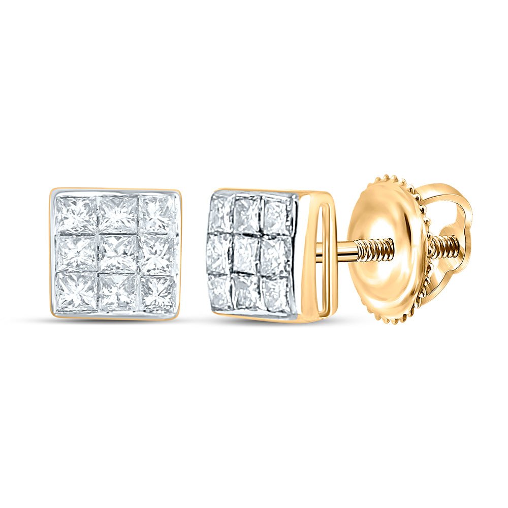 Princess Diamond Earrings in 14K Yellow Gold Gift Edition - Splendid Jewellery