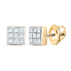 Princess Diamond Earrings in 14K Yellow Gold Gift Edition - Splendid Jewellery