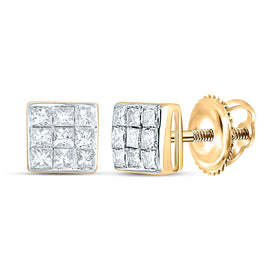 Princess Diamond Earrings in 14K Yellow Gold Gift Edition - Splendid Jewellery
