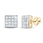 14K Yellow Gold Princess Diamond Stud Earrings Gift Edition - Splendid Jewellery