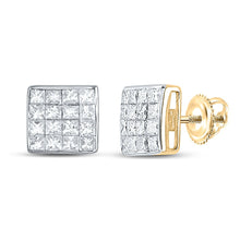 Load image into Gallery viewer, 14K Yellow Gold Princess Diamond Stud Earrings Gift Edition - Splendid Jewellery