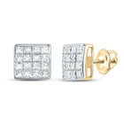 14K Yellow Gold Princess Diamond Stud Earrings Gift Edition - Splendid Jewellery