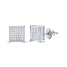 Load image into Gallery viewer, 14K White Gold Princess Diamond Earrings - Splendid Jewellery