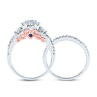 Captivating Elegance 14kt White Gold Diamond Halo Bridal Wedding Ring Set Side View from Splendid Jewellery