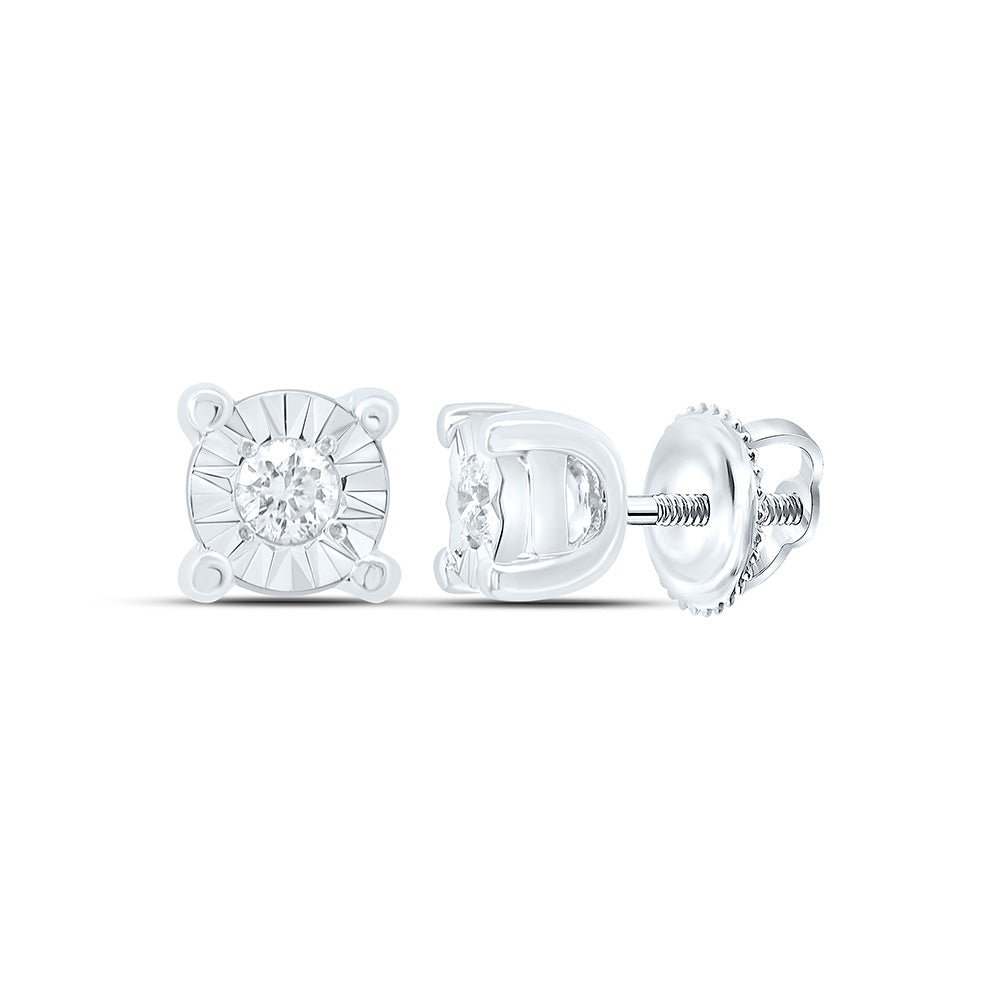Round Diamond Earrings 1/20 Cttw - Splendid Jewellery