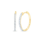 10K Yellow Gold Round Diamond Hoop Earrings with Elegant Styling - Splendid Jewellery
