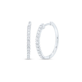 10K White Gold Luxury Diamond Hoop Earrings for Everyday Wear - Splendid Jewellery