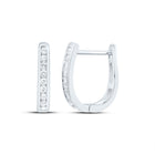10K White Gold Elegant Hoop Earrings with Diamond with Natural Sparkle - Splendid Jewellery