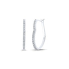 10K White Gold Diamond Hoop Earrings 1/8 Cttw - Splendid Jewellery