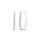 10K White Gold Diamond Hoop Earrings 1/8 Cttw - Splendid Jewellery