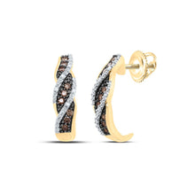 Load image into Gallery viewer, 10K Yellow Gold Luxury Brown Diamond Stud Earrings - Splendid Jewellery