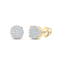 Load image into Gallery viewer, 10K Yellow Gold Round Diamond Circle Cluster Stud Earrings 1/4 Cttw - Splendid Jewellery