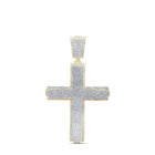10K Yellow Gold Round Diamond Roman Cross Charm Pendant 2 1/2 Cttw - Splendid Jewellery
