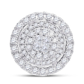 14K Yellow Gold Princess Diamond Womens Princess Fashion Halo Cluster Pendant 1/2 Cttw - Splendid Jewellery