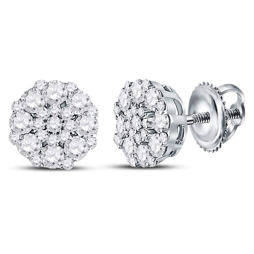 Round Diamond Earrings in 14K White Gold Gift Edition - Splendid Jewellery