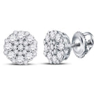 Round Diamond Earrings in 14K White Gold Gift Edition - Splendid Jewellery
