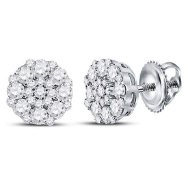 Round Diamond Earrings in 14K White Gold Gift Edition - Splendid Jewellery
