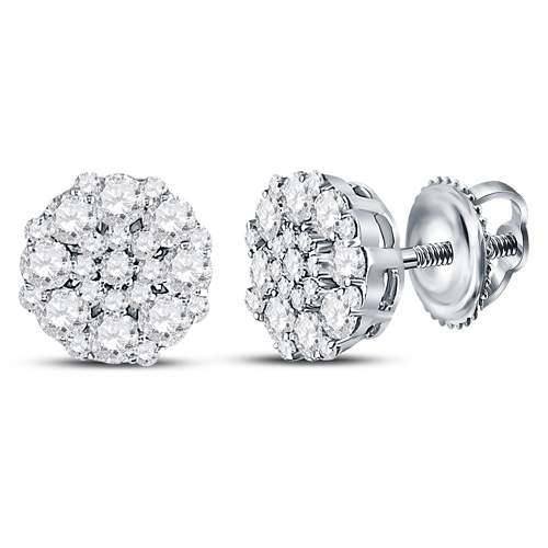 Round Diamond Earrings in 14K White Gold Gift Edition - Splendid Jewellery