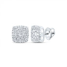 Round Diamond Cluster Earrings 1/4 Cttw Gift Edition - Splendid Jewellery