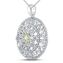 Load image into Gallery viewer, Radiant Harmony: 14kt White Gold Diamond Mandala Circle Pendant  Side View 2 from Splendid Jewellery