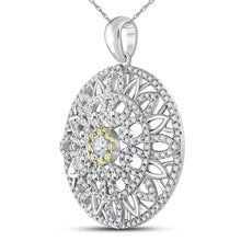 Load image into Gallery viewer, Radiant Harmony: 14kt White Gold Diamond Mandala Circle Pendant  Side View from Splendid Jewellery